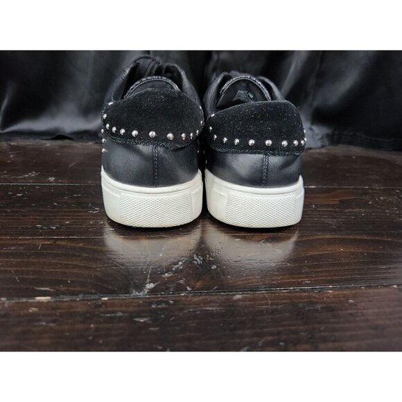 EUC Steve Madden Zacy Black Leather Snake Embossed Studded Fashion Sneaker/Sz. 7 - Picture 6 of 9